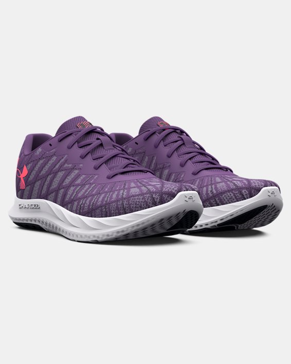 Women's UA Charged Breeze 2 Running Shoes in Purple image number 3
